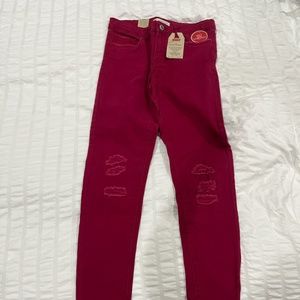 Levi's burgundy 710 super skinny fit jeans